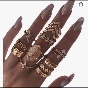 Set of 13 knuckle rings, gold